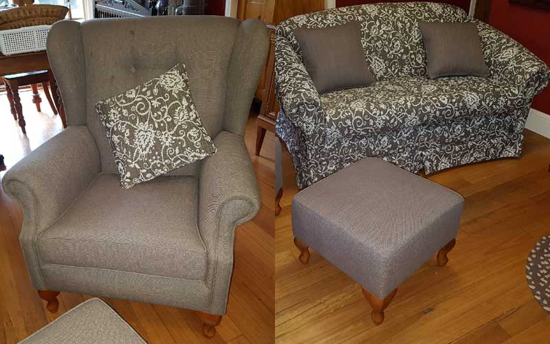 Reupholstery - Contrasting Lounge Suite
