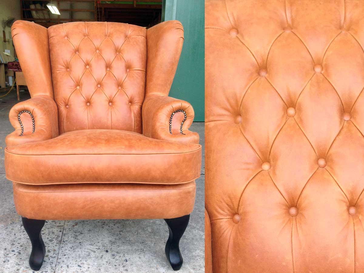 Project 004 - Chesterfield Wingback Armchair - Domestic Furniture Restoration & Reupholstery