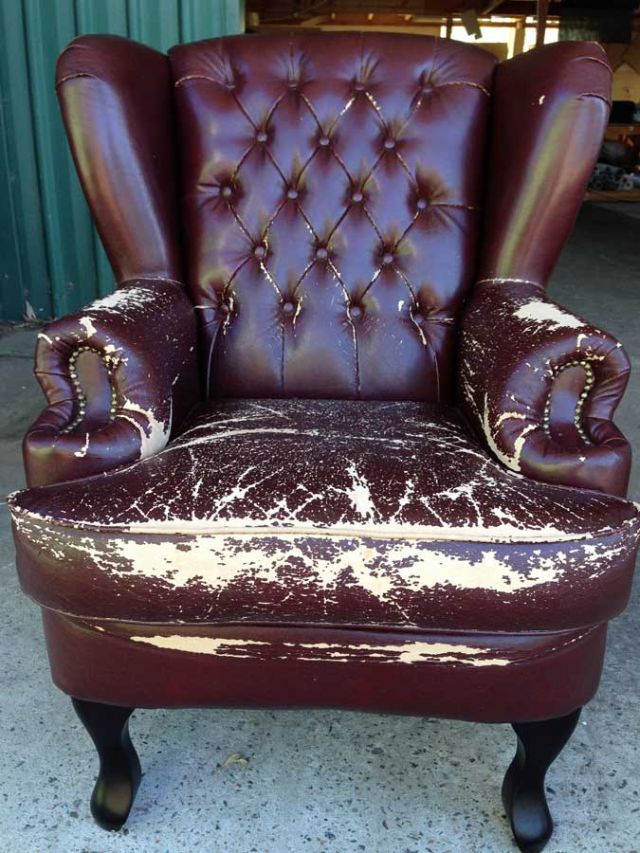 Old Wingback Armchair - furniture restoration, reupholstery - Windsor, Hawkesbury, Western Sydney